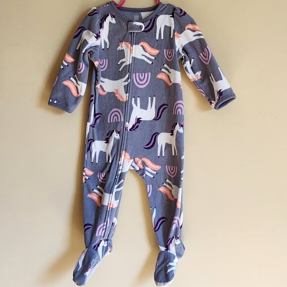 Carters Footed Fleece Unicorn Pajamas Size 18Months - Picture 2 of 6